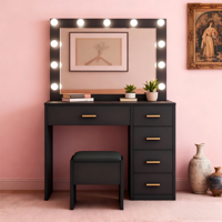 Miroir coiffeuse classique bureau de vanité pour le maquillage Table de maquillage lumière chambre salon meubles miroir avec lumières