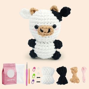 Juego de herramientas <span class=keywords><strong>para</strong></span> principiantes, caja Diy <span class=keywords><strong>para</strong></span> aprender a los animales, <span class=keywords><strong>Kit</strong></span> Diy de ganchillo, juego de agujas, <span class=keywords><strong>Kit</strong></span> de ganchillo Amigurumi de vaca <span class=keywords><strong>para</strong></span> principiantes - Product Image 1