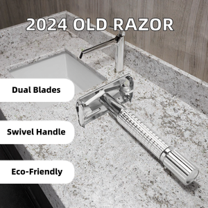 Maquinilla de Afeitar de Estilo Antiguo, Herramienta de Afeitado Multifuncional y Ecológica con Mango de Metal Giratorio y Cuchilla para Afeitar la Cara - Product Image 2