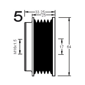 Dispositivo de rueda libre del alternador compatible con KIA SHUMA I 1.5 i 16V (AFB242) Gasolina (KW: 65, HP: 88) de 1997 a 2010 - Product Image 3