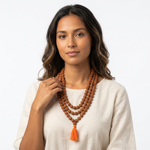 Collar Jap Mala de 108 cuentas de Rudraksha artesanal al por mayor, ecológico, de cristal natural curativo, cuentas para meditación y yoga - Product Image 3