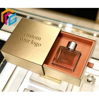 Boîte cadeau de parfums de luxe personnalisée avec logo en relief, boîte à tiroir en papier de luxe pour parfum/cosmétiques, doublure en éponge