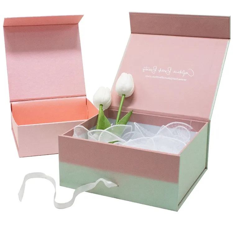 Embalaje de caja de regalo de papel magnético de lujo personalizado para perfumes cosméticos cuidado de la piel aceite esencial crema facial peluca suero herramienta de maquillaje