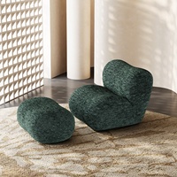 Nouveau fauteuil pouf une place avec repose-pieds, housse en laine éponge, design moderne, pour se reposer et dormir, idéal pour salle à manger, salon, villa, canapé