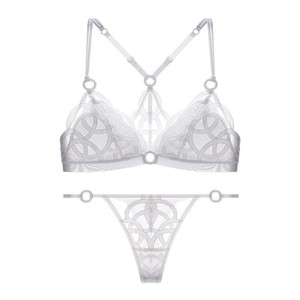 French Sexy Back Bra With Ultra-<b>thin</b> Mesh Embroidery and <b>Wire</b> Free Bra Hot Girl Trendy Lingerie - Product Image 6