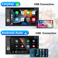 Podofo Reproductor DVD para Coche de 6,2 Pulgadas Autoradio 2 DIN Carplay Android Auto GPS FM BT Pantalla Táctil Reproductor MP5 para Coche
