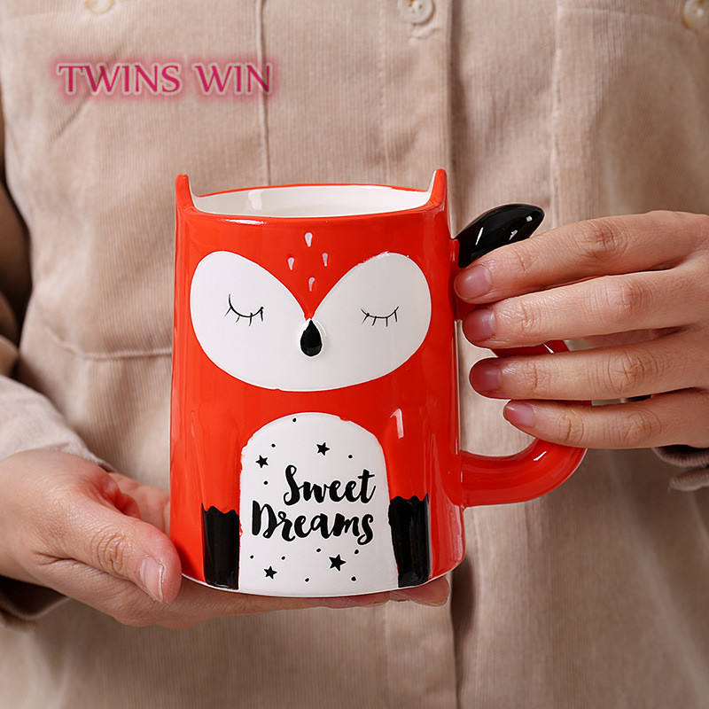 Cute Pet Mug in Panda Shape Ceramic Mug Cute Fox Mug Cartoon Milk Cup Animal Shape CUP 1857