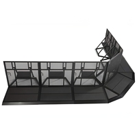 Barrière de contrôle de foule pliable et portable avec poste d'opérateur, barricade robuste pour la sécurité des événements et spectacles en direct