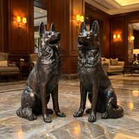 Statue de chien de garde en bronze de qualité muséale - Sculpture de lion fidèle en bronze personnalisable