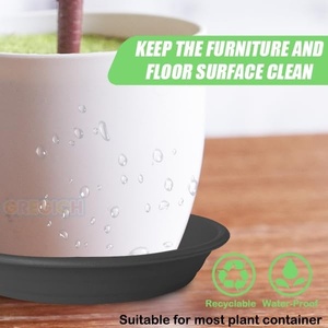 Ensemble de 6 soucoupes modernes en plastique chromé pour plantes, base de 4,5 po, plateau de récupération d'eau pour plantes en pot d'intérieur/extérieur de 4 à 12 po de diamètre - Product Image 3