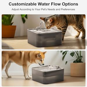 1.8 gal/236oz/7L fontaines <span class=keywords><strong>à</strong></span> <span class=keywords><strong>eau</strong></span> ultra silencieuses en acier inoxydable ABS Kitty système de filtre <span class=keywords><strong>à</strong></span> 4 étages multi-chat/chien maison - Product Image 5