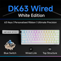 EWEADN DK63 60% Tri Mode RGB Keyboard Mekanik Nirkabel 2.4Ghz USB Type-C Isi Ulang dengan Sakelar Magnetik Hot-Swap untuk Gaming