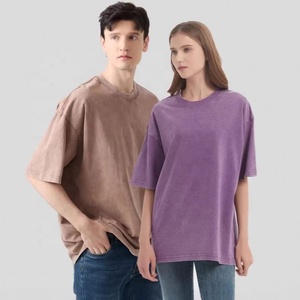 T-shirt en coton de luxe personnalisé avec logo, lavé, surdimensionné, à manches courtes, pour hommes et femmes - Product Image 1