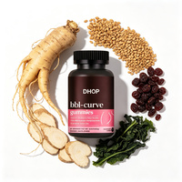 Gummies BBL pour l'amélioration des fesses, supplément de Maca, Fenugrec, Palmier Nain, soutien de la courbe des hanches pour femmes, saveur fraise, 60 unités