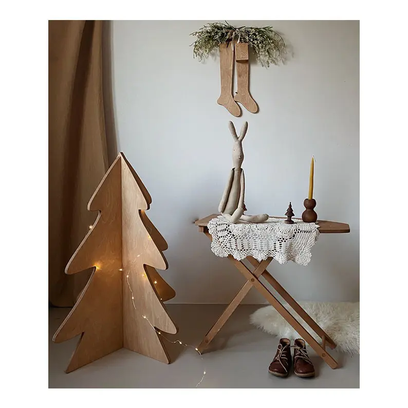 Kunden spezifische Massivholz-Weihnachts dekoration Not Nordic Christmas Tree Craft Rustikale Holz weihnachts verzierungen