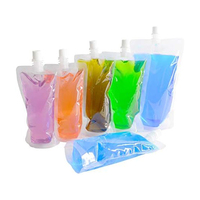 Vente Chaude Mini Sacs Bec Verseur Surface Givrée Transparente pour Savon Gel Douche Shampoing Emballage Plastique Liquide 30ml