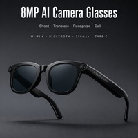 Lunettes Intelligentes IA avec Caméra HD 8MP, Traduction en Temps Réel et Commande Vocale pour Voyages d'Affaires et Enregistrement en Extérieur