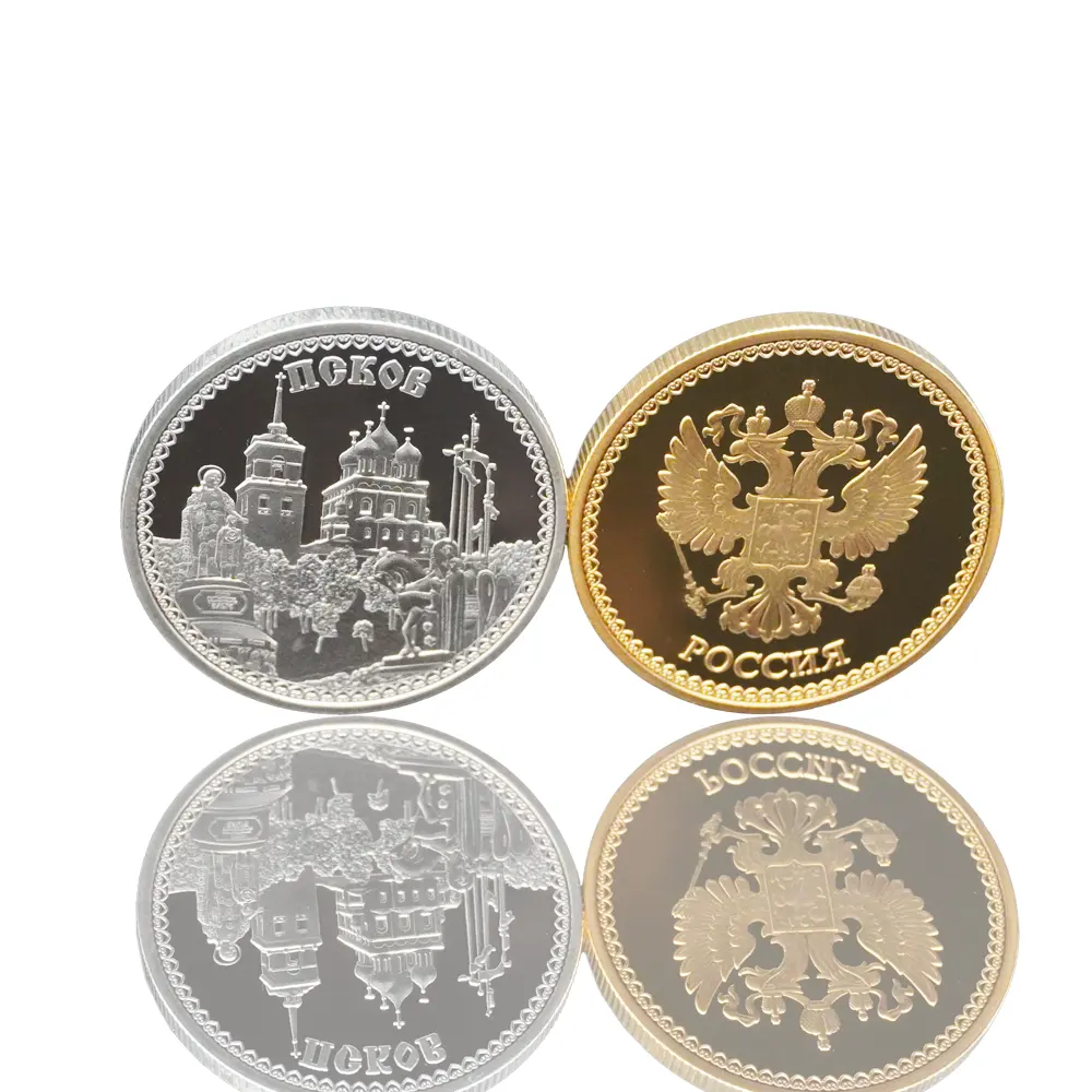 Grabado Metal 2D 3D Logo Personalizado Animal Protector Recuerdo Monedas Castillo Águila Oro Plata Monedas conmemorativas