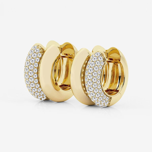 Pendientes de doble aro con diamantes cultivados en laboratorio, 1 quilate, de alto brillo, para mujer, elegantes, brillantes, joyería fina, minimalista, de lujo - Product Image 5