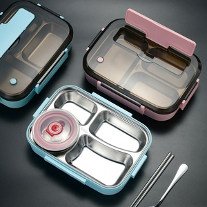 Boîte à lunch <span class=keywords><strong>isotherme</strong></span> en acier inoxydable avec 5 compartiments anti-fuite, personnalisable, pour le bureau - Product Image 1