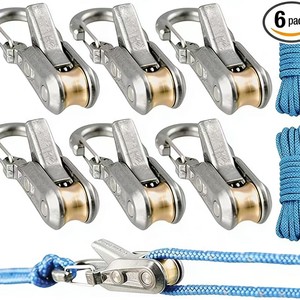 Accessorio <span class=keywords><strong>per</strong></span> tenda da esterno Bestseller: Fibbia con blocco a rotazione <span class=keywords><strong>per</strong></span> corda telescopica, gancio di fissaggio <span class=keywords><strong>per</strong></span> camper/campeggio, confezione da 2,6 pezzi, altro - Product Image 3