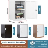 Armoire de rangement sous bureau en acier avec roulettes mobiles et serrure, 2 tiroirs – Rangement ignifuge et résistant à l'humidité, design moderne, fabriqué au Henan