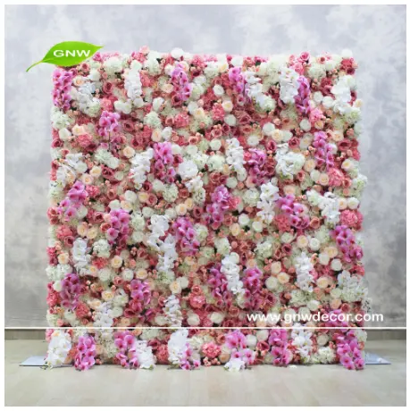 GNW kunstmatige witte roos en hortensia & orchidee bloem muur voor wedding achtergrond of tapijt