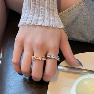 Bague plaquée argent sterling 925 <span class=keywords><strong>Novy</strong></span> modni 925 stribro powovovani bling bling diamantovy prsten pro zeny - Product Image 3