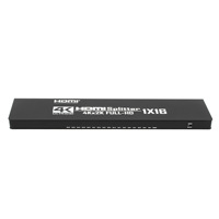 Divisor/Distribuidor de Pantalla Hardrock Metal 4K 1 Entrada y 16 Salidas con Gestión de Energía para Monitoreo de Seguridad/Juegos/Periféricos de Computadora