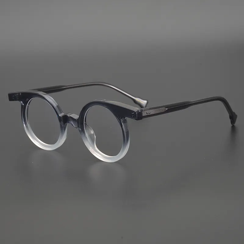 Marco de gafas de fábrica para hombre y mujer, exquisito panel redondo de color
