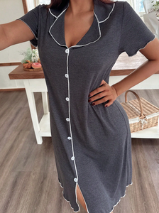 Women's Bamboo Nightgowns Customized Elegant High Quality Dress Smooth Breathable Luxury <b>Pajamas</b> OEM Sleepwear Factory - Product Image 4
