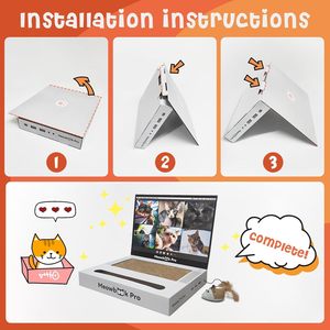 Chat Scratcher Ordinateur Portable avec Fluffy 'Mouse' Jouets Interactifs Pet Scratching - Product Image 4