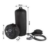 Kit de douche solaire 11L (3 gallons) portable pour camping et randonnée, sac de douche chauffé par l'énergie solaire, chauffe-eau instantané en PVC, sac à dos