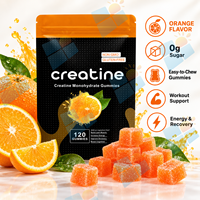 Gummies de créatine monohydrate OEM 5000mg saveur orange 120 unités Nutrition sportive Fabricant de compléments sous marque privée Vente en gros