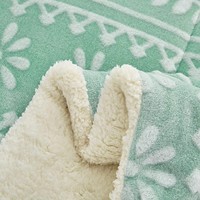 Ultra lembut Modern selimut Jacquard bergaris bunga musim dingin tebal penjualan laris 3 buah bulu Sherpa selimut flanel