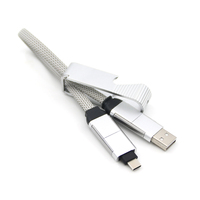 Câble de charge rapide PD Type-C 4-en-1 60W 3A avec ouvre-bouteille - Matériau TPE - Pour ordinateurs et appareils mobiles - Vente chaude
