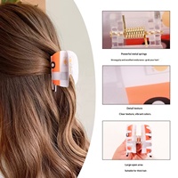 Nouvel Arrivage Pince à Cheveux Requin Motif Tente de Camping et Camping-car, Accessoire pour Chignon ou Coiffure Relevée pour Femme, Logo Personnalisé