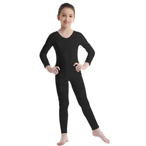 Thể dục dụng cụ khiêu vũ quần áo tổng thể bodysuits cho trẻ em gái 'cotton dài tay áo Jumpsuit với xà cạp