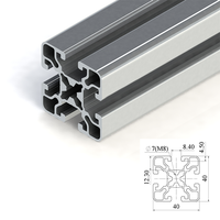 Extrusion de rail profilé en T 40x40 norme européenne CNC en aluminium série 6000-Services de pliage et de soudage de coupe sur mesure