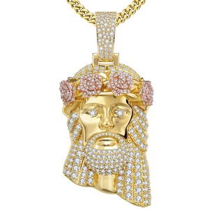Collier de baptême avec pendentif Jésus plaqué or 14 carats pour homme, chaîne de 24 pouces, bijoux religieux chrétiens, cadeau de Pâques - Product Image 1
