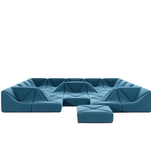 Dune reproduksi Sofa Modern kotak besar Modular kain berumbai spons Set Sofa apartemen Hotel Villa ruang keluarga - Product Image 5