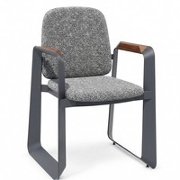 Ensemble de salle à manger pour patio extérieur, table en aluminium WPC et pierre frittée avec chaises à accoudoirs en teck, imperméable, résistant au soleil et à la rouille pour hôtel