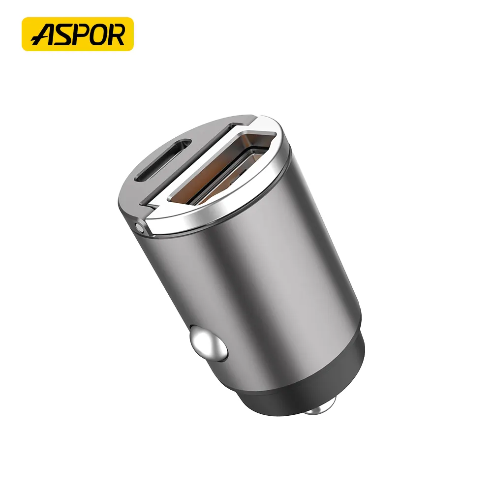 AsporA908工場価格9V/3A 12V/2.5A LCD電気自動車充電器付きPDQC30W急速充電車充電器