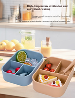 Boîte à bento en silicone 700 ml 1300 ml, 3 compartiments, étanche, passe au micro-ondes et au lave-vaisselle, réutilisable, pour adultes et enfants