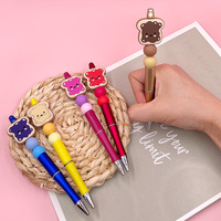 Nouveaux accessoires de stylo en perles de dessin animé, bijoux, perles en silicone pour la fabrication de stylos avec des personnages