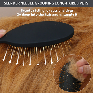Pettine per toelettatura cani e gatti con aghi extra lunghi da 25mm/33mm, per rimuovere peli sciolti e nodi, spazzola per cani a pelo lungo - Product Image 5