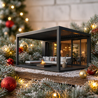 Pergola motorisée en aluminium à toit à lamelles, couverture de terrasse électrique pour jardin et patio