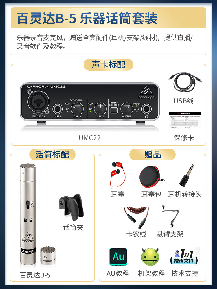 ชุดไมโครโฟนสำหรับเครื่องดนตรี Behringer B-5