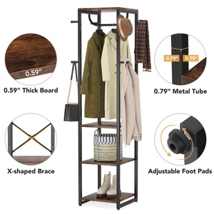 <span class=keywords><strong>Perchero</strong></span> de entrada para <span class=keywords><strong>muebles</strong></span> de sala de estar, <span class=keywords><strong>perchero</strong></span> independiente de madera de 8 ganchos - Product Image 5