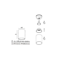 LED COB 7W 600lm Spot GU10 populaire en aluminium monté en surface intérieur noir blanc IP20 Plafonnier de boîtier